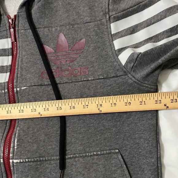 ADIDAS Ultrastar Men’s Distressed Style Full Zip Gray Hoodie Size L - Picture 8 of 8